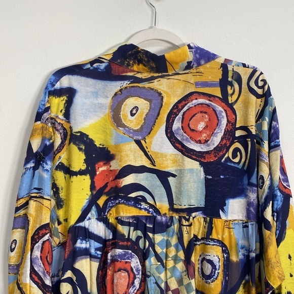 3Potatoe Button Down Top Geometric Women's M/L - Picture 4 of 10